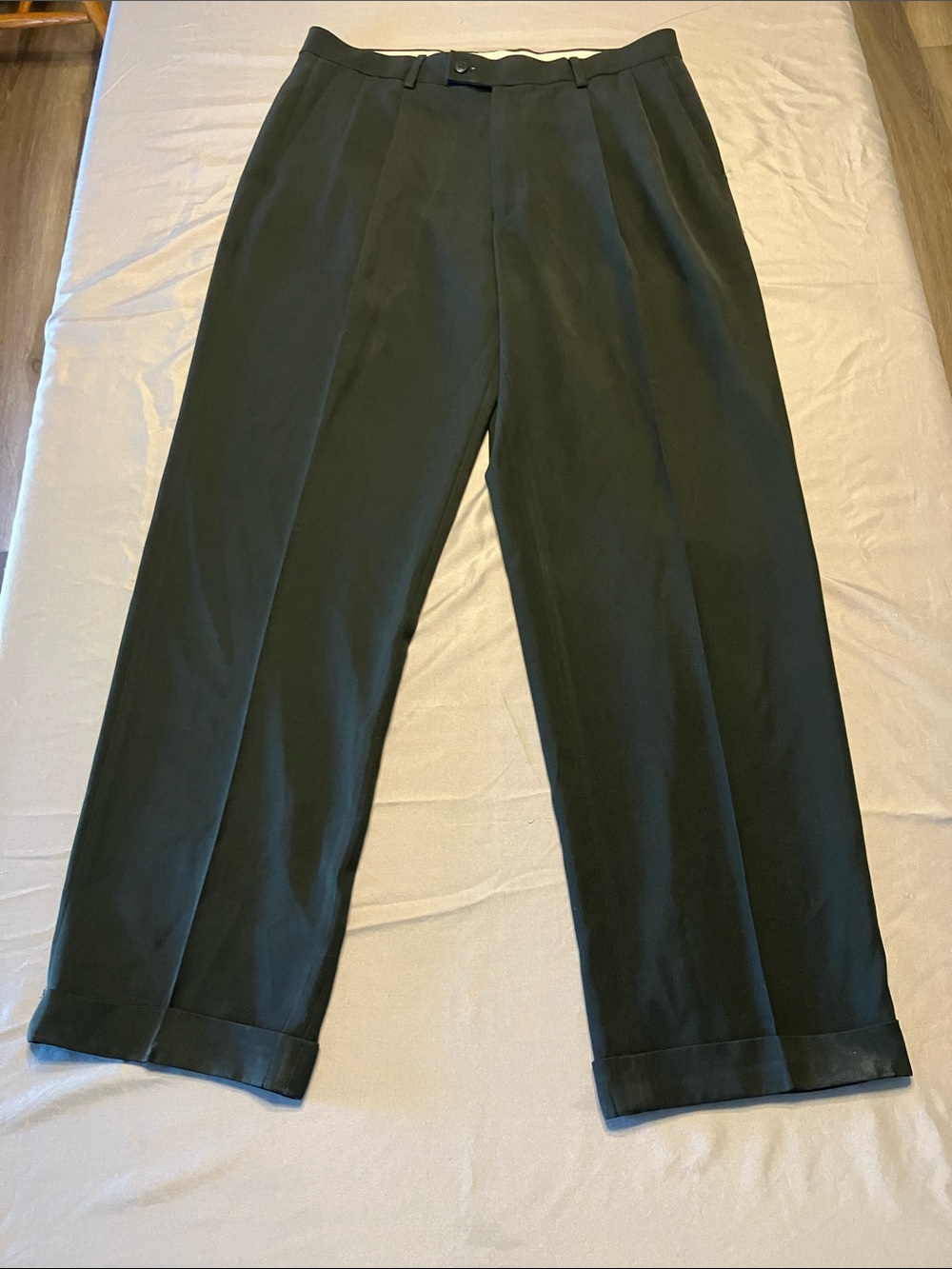 Alan Flusser Black Pleated Dress Trousers